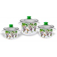 Набор эм. Колибри-5-1 Люкс стиль цил.пл/дно н/о, ст/кр, нерж/куч. белая (2,4л./3,4л./5,0л.)