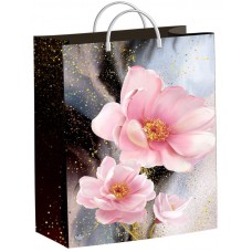Пакет мягкий пластик с пластик.ручкой 400*300*0,140 Сказочные цветы Цена за 1шт!!!