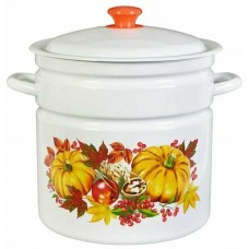 Кастрюля эм. 12,0л цил.белый декор (2) 41804-242/6кер