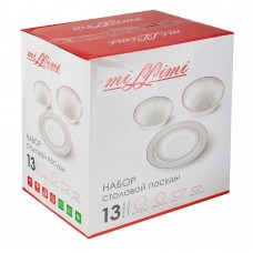 Набор столовой посуды 13 пр., опаловое стекло, Минта MILLIMI