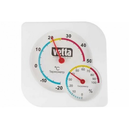 Термометр мини для измерения температуры и влажности воздуха 7,5*7,5см. VETTA