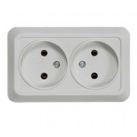 Розетка 2-м ОП Boletto 7102 16A IP20 бел. без заземл. ASD/IN HOME