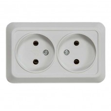 Розетка 2-м ОП Boletto 7102 16A IP20 бел. без заземл. ASD/IN HOME