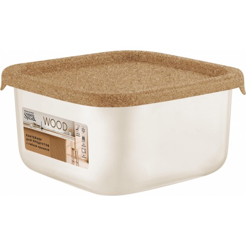 Контейнер для продуктов 0,8л квадратный Sugar&Spice Wood квадратный