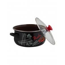 Кастрюля эм. 4,0л сф. н/о Болоньезе ст/кр.черная (4) 61915-143/4.02КЕР