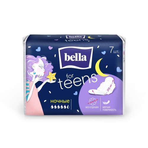Белла for Teens прокладки подростковые гигиенические ночные без отдушек софт, 7 шт.
