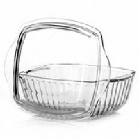 Жаропрочная посуда Borcam 1870мл квадратная, рефленая с крышкой