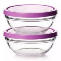 Набор 2-х закалённых салатников (d=170мм) с розов.крышк Chef's (Стеклопласт) Набор 2-х закалённых салатников (d=170мм) с розов.крышк Chef's (Стеклопласт)