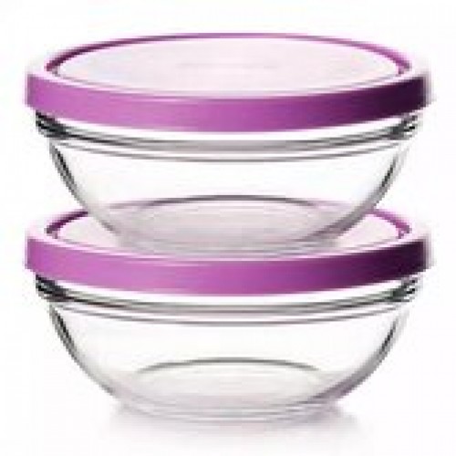 Набор 2-х закалённых салатников (d=170мм) с розов.крышк Chef's (Стеклопласт) Набор 2-х закалённых салатников (d=170мм) с розов.крышк Chef's (Стеклопласт)