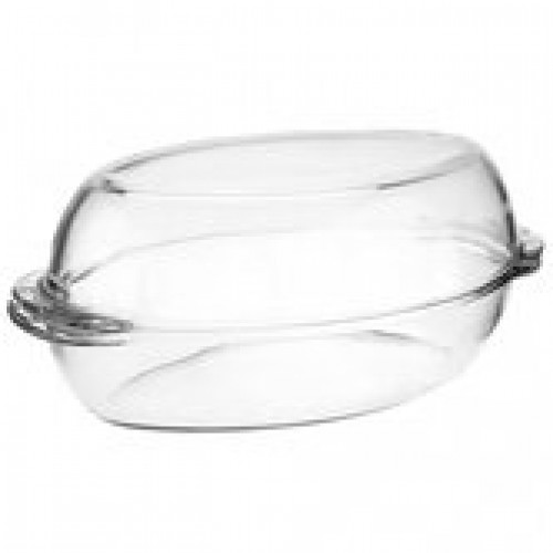 Жаропрочная посуда Borcam 2000мл овальная с крышкой (Стеклопласт)