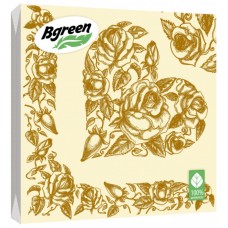 Салфетки бумажные 33*33см 3-х слойная 20шт Золотое Сердце