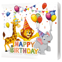 Салфетки бумажные 33*33см 3-х слойная 20шт С Днем Рождения