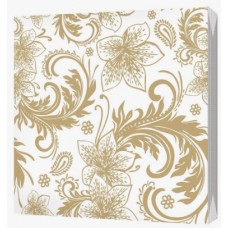 Салфетки бумажные 33*33см 3-х слойная 20шт Узоры золото