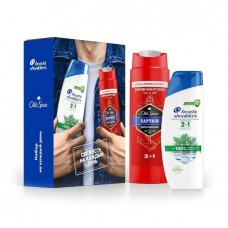 Подарочный набор HS шампунь 2в1 против перхоти Ментол 200мл+OS гель д/душа+шампунь 2в1 Captain 250мл