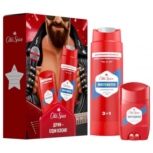Подарочный набор OLD SPICE дезодорант карандаш 50мл+гель для душа+шампунь 250мл Whitewater