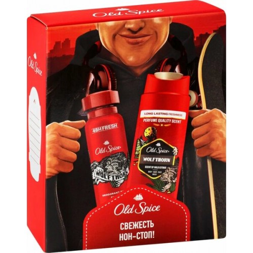 Подарочный набор OLD SPICE дезодорант спрей 150мл+гель для душа 250мл Wolfthorn