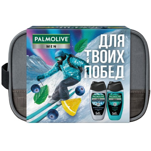 Подарочный набор PALMOLIVE MEN гель д/д Аркт Ветер Экстрим Освеж 250мл гель д/д Полярная свеж+мочалк
