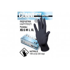 Перчатки нитриловые смотровые нестерильные Connect Ultra размер L ЧЕРНЫЕ 100пар/уп