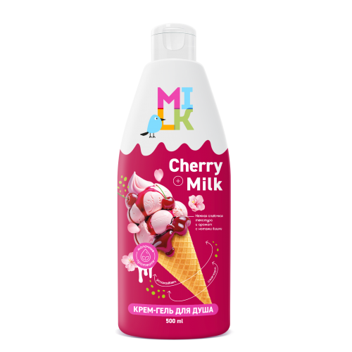 Милк крем гель для душа Молоко и Вишня 500мл