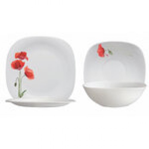 Салатник 16,5*5,5см Маки 480мл опаловое стекло, квадратная MILLIMI