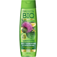 Прелесть Био шампунь для поврежд. и сухих волос с репейным маслом Восстановление и Укрепление 400мл