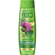 Прелесть Био шампунь для поврежд. и сухих волос с репейным маслом Восстановление и Укрепление 400мл