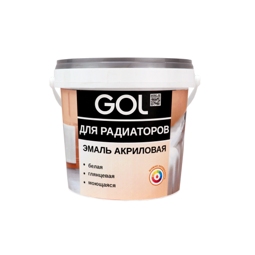 Эмаль для радиаторов акриловая, глянцевая белая  0,9кг GOL