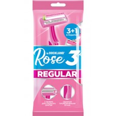 DOCKLAND Rose Regular одноразовая бритва с полоской жен. 3 лезвия прорезир. ручка (4 шт. уп)
