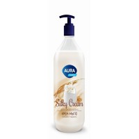 АУРА Крем-мыло Шелк и рисовое молочко Silky Cream флакон/дозатор 1000мл КК/6 АУРА Крем-мыло Шелк и рисовое молочко Silky Cream флакон/дозатор 1000мл КК/6