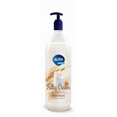 АУРА Крем-мыло Шелк и рисовое молочко Silky Cream флакон/дозатор 1000мл КК/6