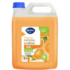 AURA Vitamin Complex Жидкое мыло 2в1 для рук и тела Апельсин и витамины канистра 5000мл КК/1