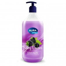 AURA Крем-мыло Шелк и ежевика Silky Cream флакон/дозатор 1000мл КК/6