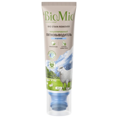 BioMio пятновыводитель со щеткой 200мл BIO STAIN REMOVER COLORS&WHITES