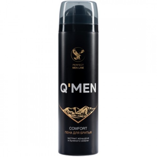 QMEN Comfort пена для бритья с экстрактом женьшеня и льняного семени, 240 мл