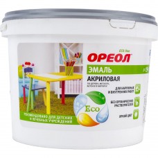 Эмаль акриловая ОРЕОЛ глянцевая белая 2,5 кг. (пластик) 0543