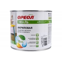 Эмаль акриловая ОРЕОЛ глянцевая белая 1,9 кг.