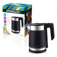 Чайник ERGOLUX ELX-KS10-C02 черный нерж.сталь/пластик, 1,8л, 220-240В, 1800 Вт)