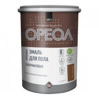 Эмаль для пола акриловая ОРЕОЛ полуматовая желто-коричневая 0,9 кг.