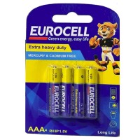 Eurocell Батарейки цинк-углеродные АAА 4шт (мизинчиковые)
