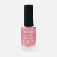 Лак для ногтей LUXVISAGE GEL SHINE, 107 Розовый с серебристым шиммером