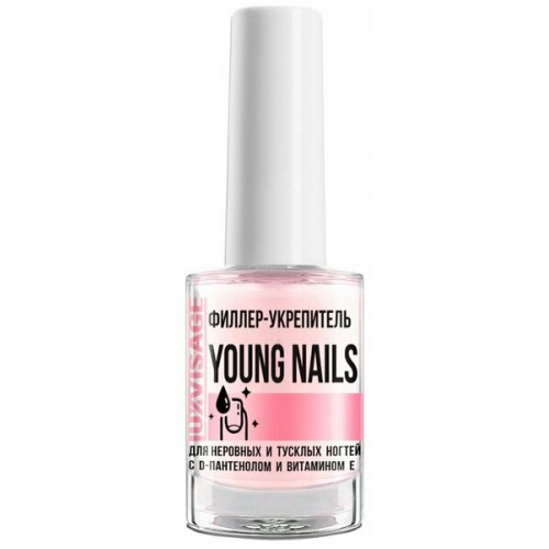 Филлер-укрепитель LUXVISAGE YOUNG NAILS для неровных и тусклых ногтей с D-пантенолом и витамином Е