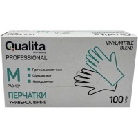 Перчатки QUALITA винило- нитриловые в коробке M 100шт
