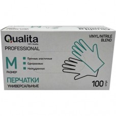 Перчатки QUALITA винило- нитриловые в коробке M 100шт