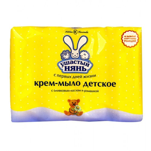 УШАСТЫЙ НЯНЬ крем-мыло туалетное с экстрактом ромашки 4*100гр нов.арт.