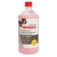 Грунтовка ОРЕОЛ глуб.проникн.с антисепт. водно-дисп.полиакр. с индикатором(розовая) ДИСКОНТ 1кг 4697