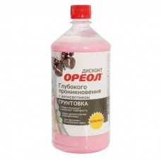 Грунтовка ОРЕОЛ глуб.проникн.с антисепт. водно-дисп.полиакр. с индикатором(розовая) ДИСКОНТ 1кг 4697