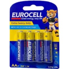 Eurocell Батарейки цинк-углеродные AА 4шт (пальчиковые)