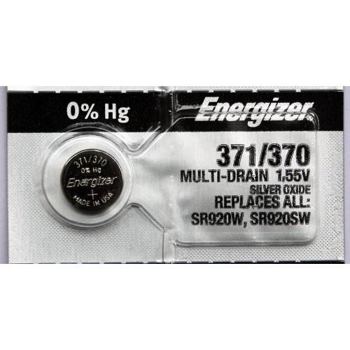 Батарейка ENERGIZER Silver Oxide 371/370 MBL1, Цена за 10 шт.