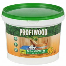 Лак антисептик для бань и саун влагостойкий PROFIWOOD водно-дисперионный полиакриловый 2,5кг/6685