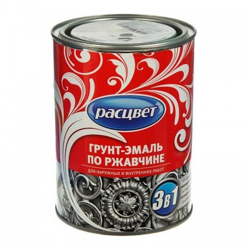 Грунт-эмаль по ржавчине 3 в1 РАСЦВЕТ быстросохнущая,алкидная,красно-коричневая 1,9 кг.Снижение цены!
